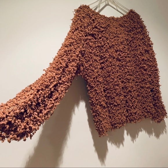 Loveriche crop carmel fuzzy teddy bear sweater - Picture 6 of 13